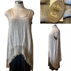 LA BOTTEGA DI BRUNELLA Italy NWT Naturale 100% Linen A-Line Tunic Top, Tank L
