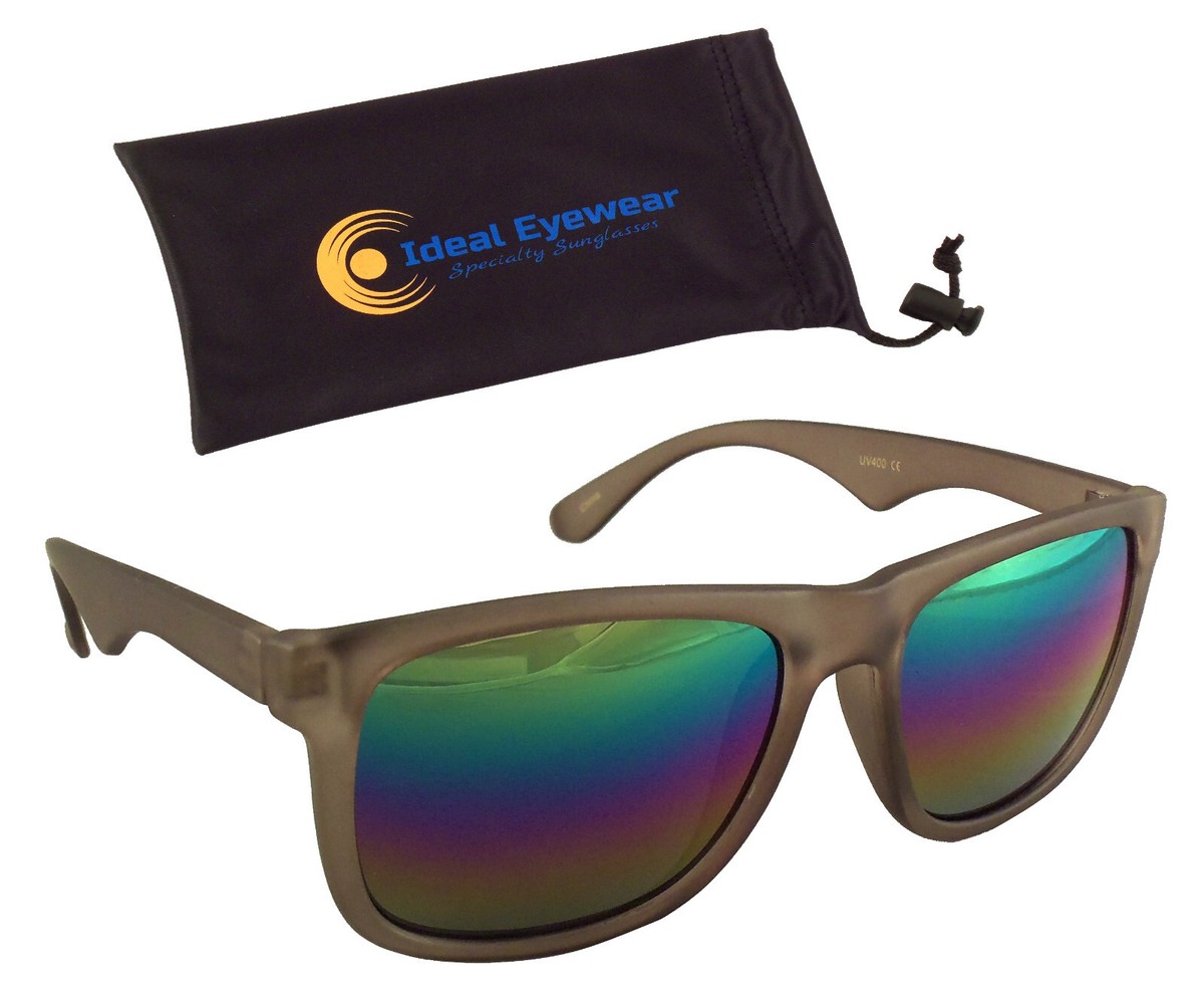 Rainbow Reflective Sunglasses Mirrored Lens Retro Style 