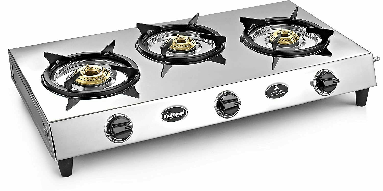 sunflame shakti gt 3 burner glass top price