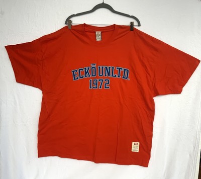 Ecko Unltd Vtg Embroidered T-Shirt Mens 2XL Orange Rhino 90s Y2K Hip Hop Rap