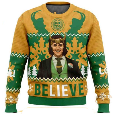 Believe Loki Xmas Funny Ugly Christmas Sweater (AOP) S-5XL