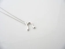 Tiffany Alphabet N Necklace Silver 925 Pendant Chain Charm Gift Peretti T & Co
