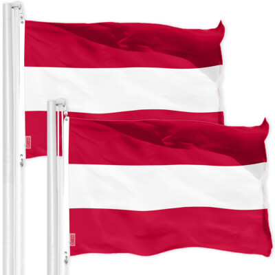 NEW G128 Austria Flag 2-Pack 3x5 FT, Austrian Printed 150D Polyester