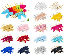 10 Satinschleifen 5cm Aufn&auml;hen Dekoschleifen Geschenkschleifen Hochzeitgeschenke