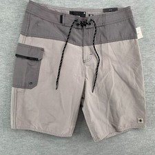 Tavik Board Shorts Mens 30 Light Gray Modern Beach Culture Cargo Swim 9" Inseam