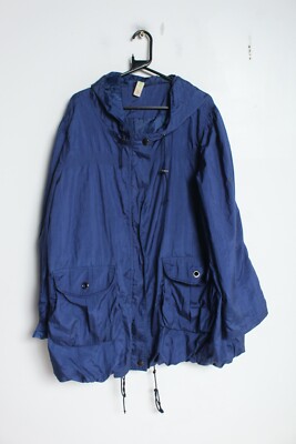 Primark Damen Oversize Windbreaker Parker Mantel - Blau - Größe 12 (55b)