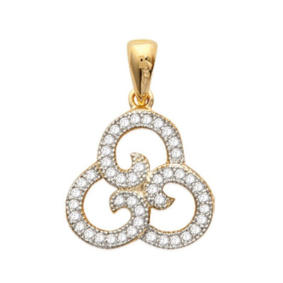 Pendentif Croix Baroque En Plaqué Or 18 Carats, Zirconium, Garanti Sans Nickel, Unisexe