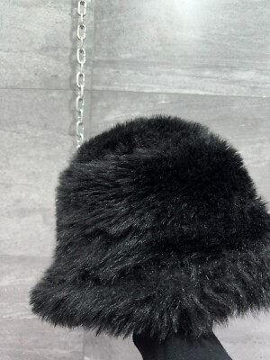 GOLDBERGH Bird faux fur bucket hat Black Womens Size 57 | eBay display picture 2