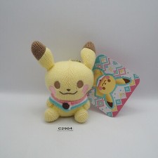 Pikachu C2904 Pokemon Center 2018 Amigurumi Knitted Plush 5" Mascot Toy Doll