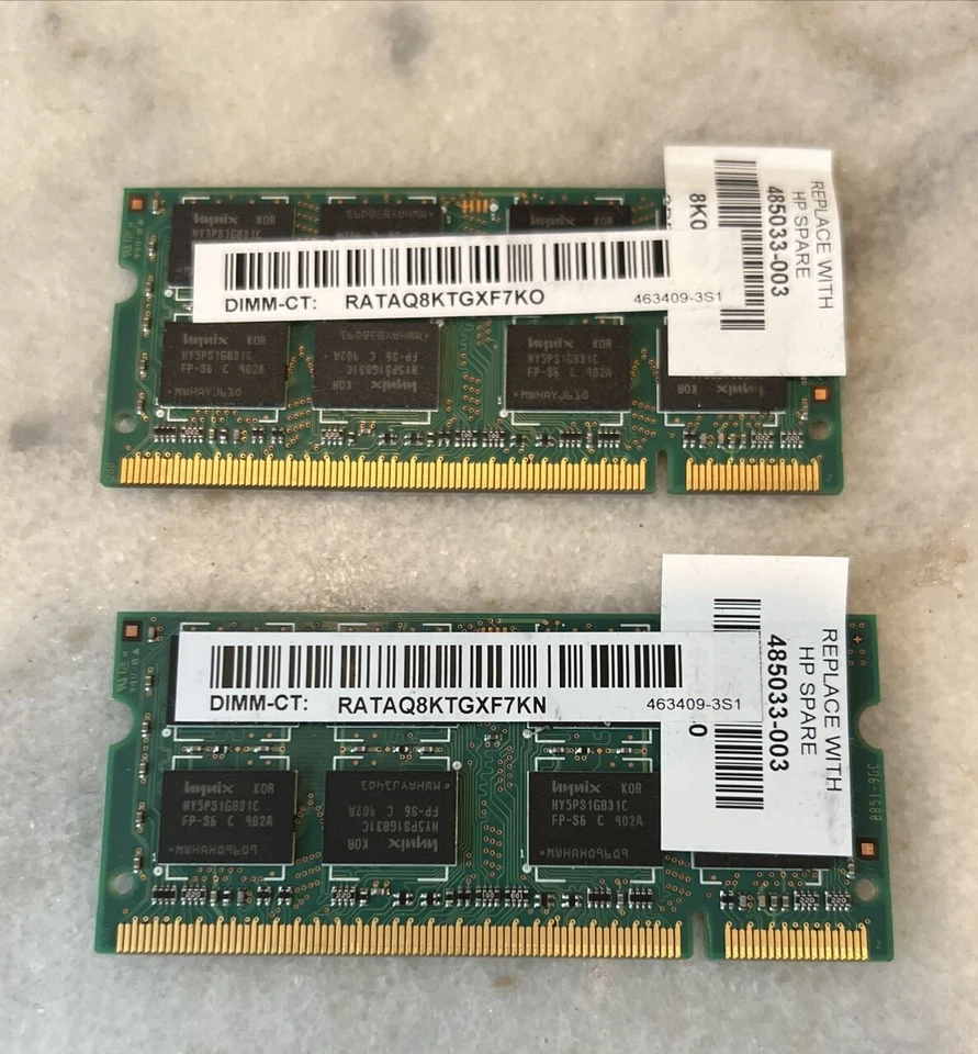 4GB 2x2GB 2Rx8 HYNIX PC2-6400S-666-12  Laptop RAM Memory - Image 2 of 3