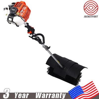 #ad 52cc Handheld 2.4HP Gas Power Snow Sweeper Broom Brush Driveway Walkway Clean $339.30