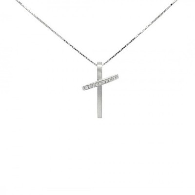 Alfieri & St John Necklace Cross Diamonds CT 0,05 Gold 18 Carats