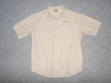 2020 BASS PRO SHOPS CABELA'S OUTFITTERS MENS LARGE SHORT SLEEVE KHAKI SHIRT