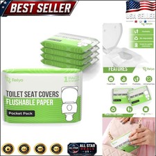 Soft, Biodegradable Toilet Seat Covers - 50 Pack XL for Kids Adults, Flushable