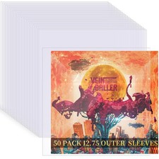 50 Pack 4 Mil Thick Vinyl Sleeves, 12.75" X 12.75" Vinyl Record Sleeve Clear ...