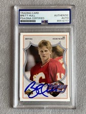 BRETT HULL AUTOGRAPH 1991-92 UPPERDECK HOCKEY HEROES #2/9- PSA SLAB