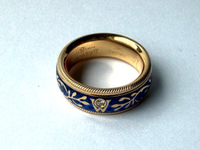 Wellendorff Ring Emaille Diamant Gr. 51 750 18k Gold Drehring ORIGINAL TOP