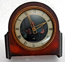 Vintage GLEN Scottish Made wind-up mechanism nice size Oak Cased Mantle Clock.