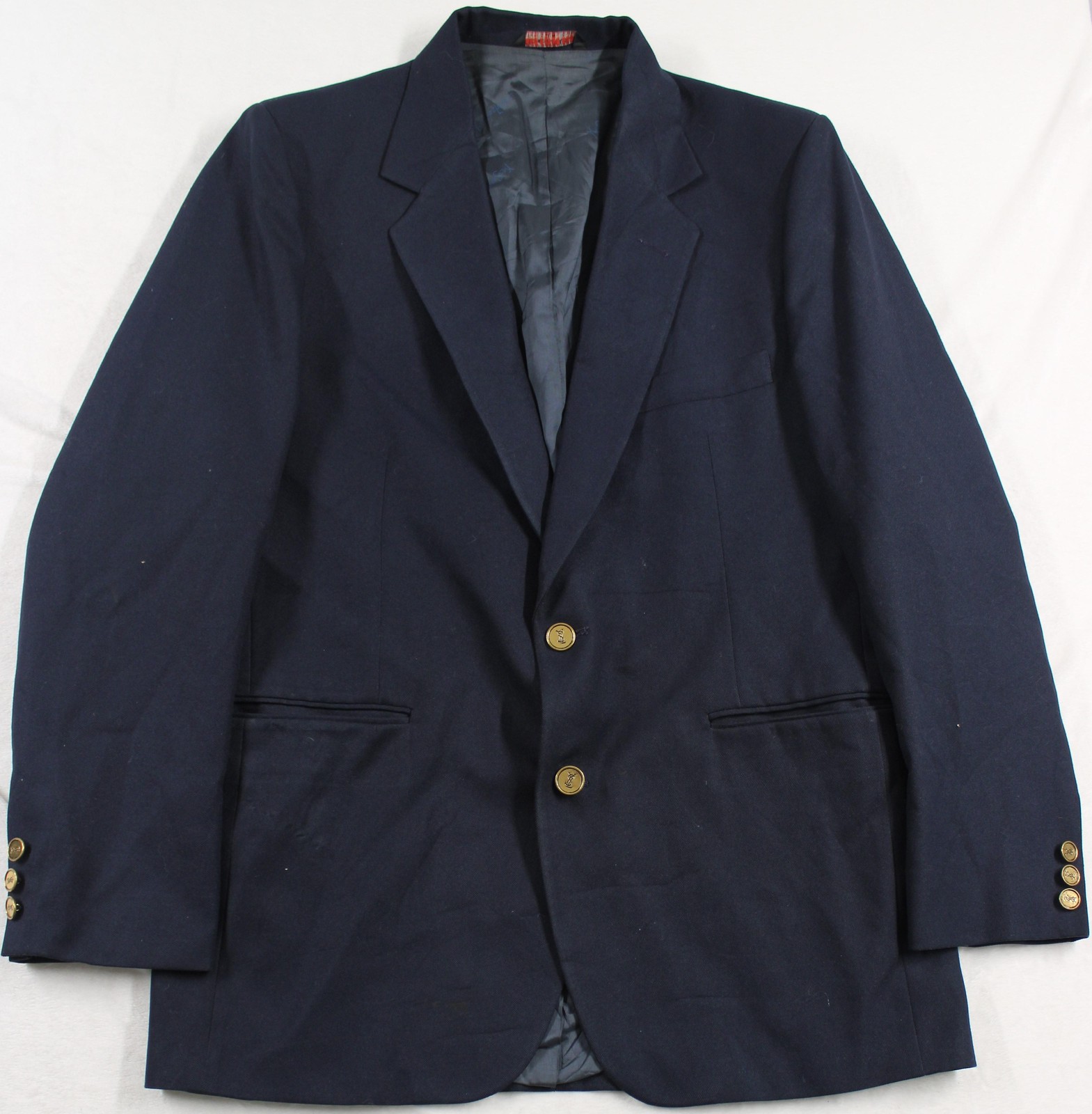 Blazer Yves Saint Laurent uomo 42 blu navy lana bottoni oro cappotto sportivo classico