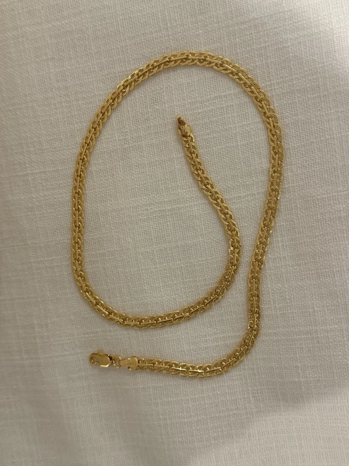 21 1/2 дюйма ожерелье желтое золото цепочка ссылка помечена Италия 750 (пожалуйста, прочитайте описание) - Изображение 2 из 2