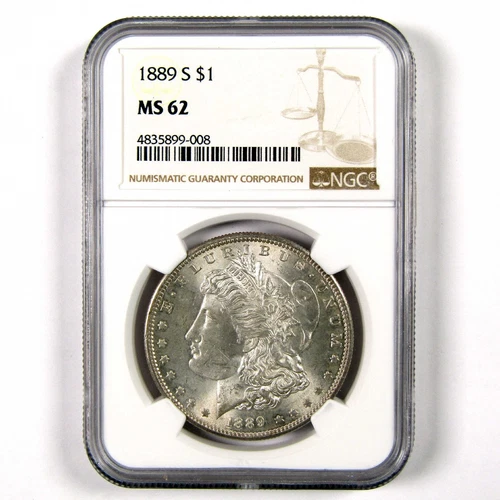 1889 S Morgan Dollar MS 62 NGC Silver Uncirculated $1 Coin SKU:I11421
