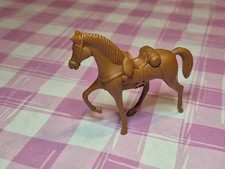 Vintage 3" Hard Plastic Horse With Saddle Wild West Cowboys And Indians Pretend