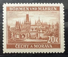 Czech Republic 1939 Protectorate of Bohemia & Moravia 20k Korun WW2 Stamps MNH