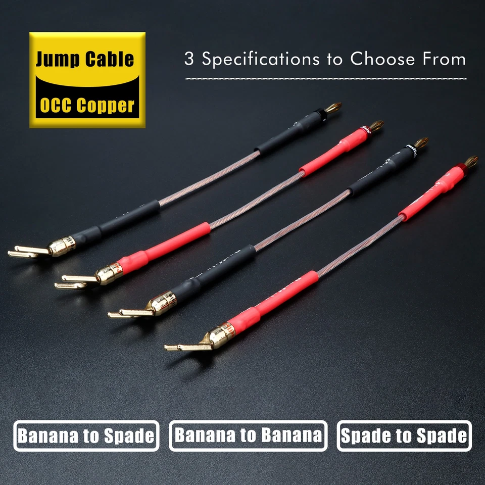 4 pezzi 4 mm OCC rame altoparlante ponte jumper hi-end cavo audio Y vanga spina a banana - Immagine 3 di 4