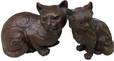 Red Mill Mfg. Collectible Handcrafted Pair of Cat Figurines