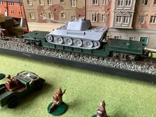 Triang R118 Well Wagon captured Airfix Panzer Tank Load OO scale