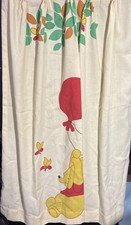Winnie the Pooh Bear Drapes/Curtains/Panels X2 60's Baby Nursery 24x45 Vintage