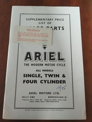 9.2 ARIEL Single Twin Four 4 Ersatzteilliste Spare Parts List 1000 Burman Zusatz