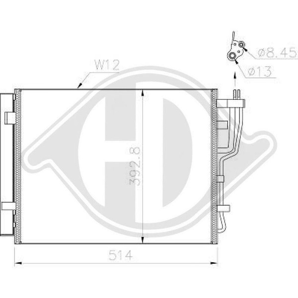 Kondensator Klimaanlage Diederichs DCC1902 Diederichs Climate FüR Hyundai-image