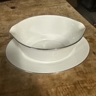 Noritake Contemporary Fine China Tahoe Gravy Boat with attached base  #2585