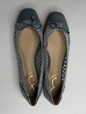 NWOT Sam Edelman Newblue Woven May Flats, Size 8