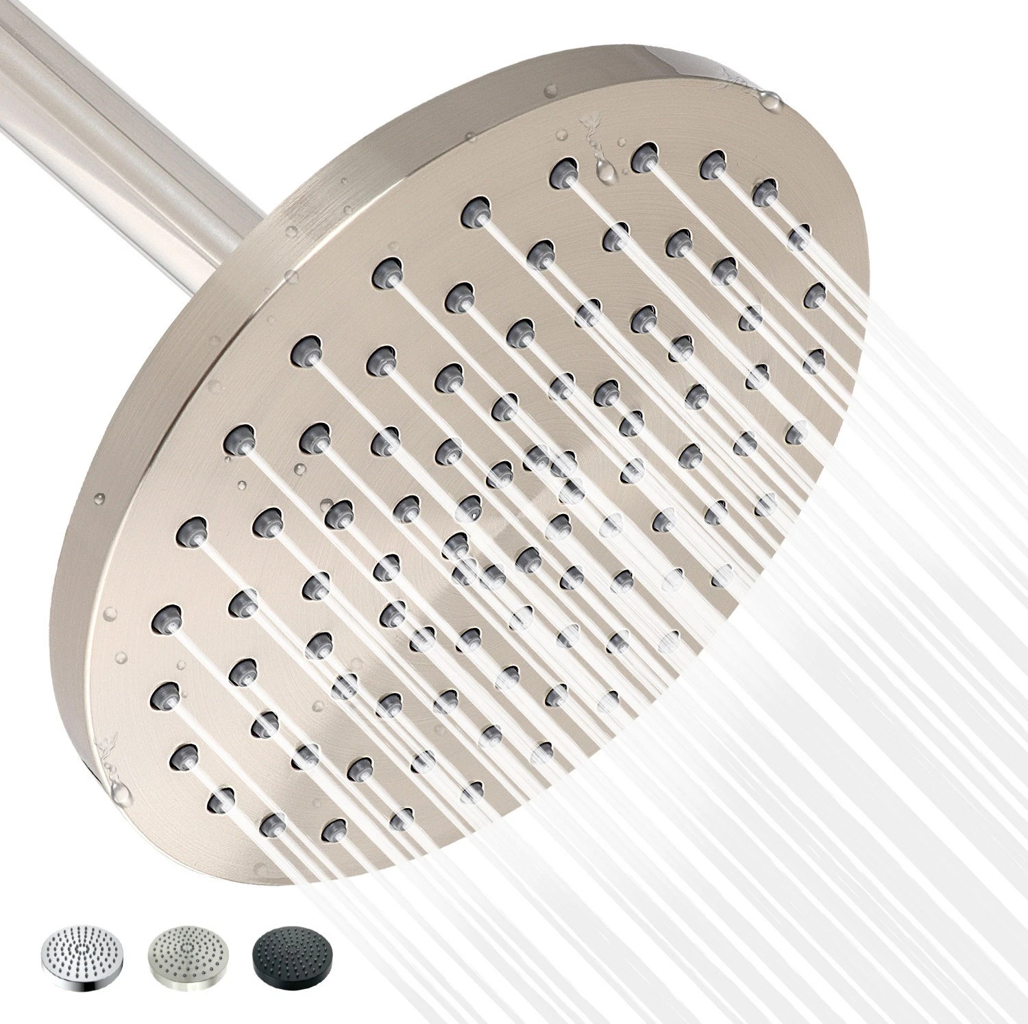 High Pressure Shower Head Rain Shower Head Brushed Nickel Easy Clean 8" Face
Opens in a new window o
