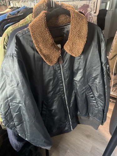 RARE RRL DOUBLE RL B-15  Flight Bomber Jacket Shearling Collar Size XL - product listing photo