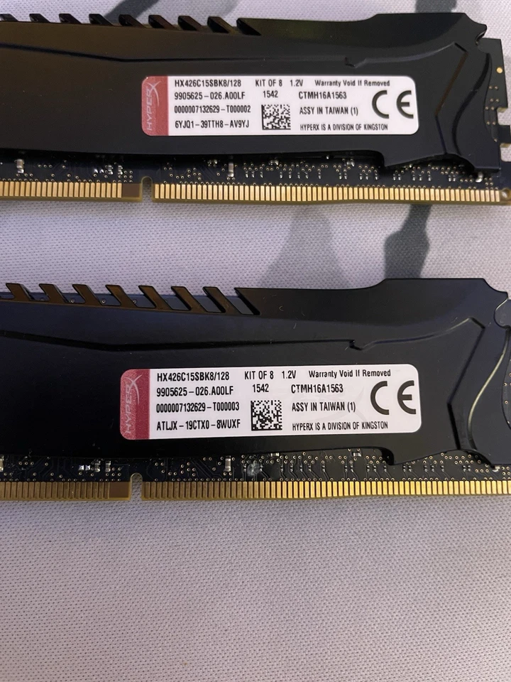 HyperX 32gb DDR4-2666 Memory RAM - Fury Black HX426C16FB2K2/16 DIMM - Image 3 of 3