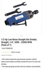 1/2 Hp Low Noise Straight Die Grinder, Straight, 1/4", 5000 - 22000 RPM New — photo 6