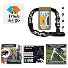 Sold Secure Gold 4ft Heavy Duty Bike Chain Lock - Ultimate Anti-Theft Protection