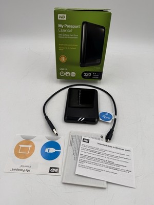 WD My Passport Essential 320GB USB 2.0 Portable External Hard Drive Black