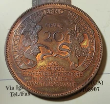 BUONO DA 20 CENTESIMI 1906  FIERA DI MILANO PERIZIATA