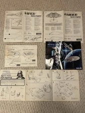 5 Vintage Space Model Kit Instruction Sheets Battlestar Star Wars Star Trek UFO