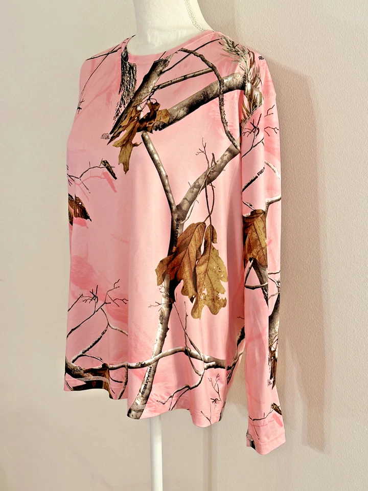 Blusa rosa inspirada en la naturaleza para mujer ~ talla XL ~ Realtree ~ 44" pecho ~ ¡USADA EN EXCELENTE ESTADO! Foto 3 de 4