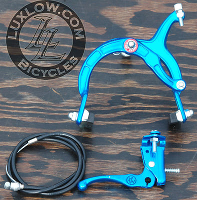 Jeans Carrera Pinza Freno Posteriore BMX Vintage F&R - Blu, Per Bici BMX, Cruiser, Lowrider, Include Leva, Cavi E Caliper Coppia Freni - Foto 9