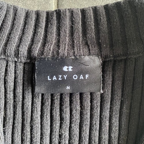 Lazy Oaf Women’s Y2K Vintage Mock Neck Sweater Rainbow Ribbed Winter Top SZ M - Bild 5 von 10