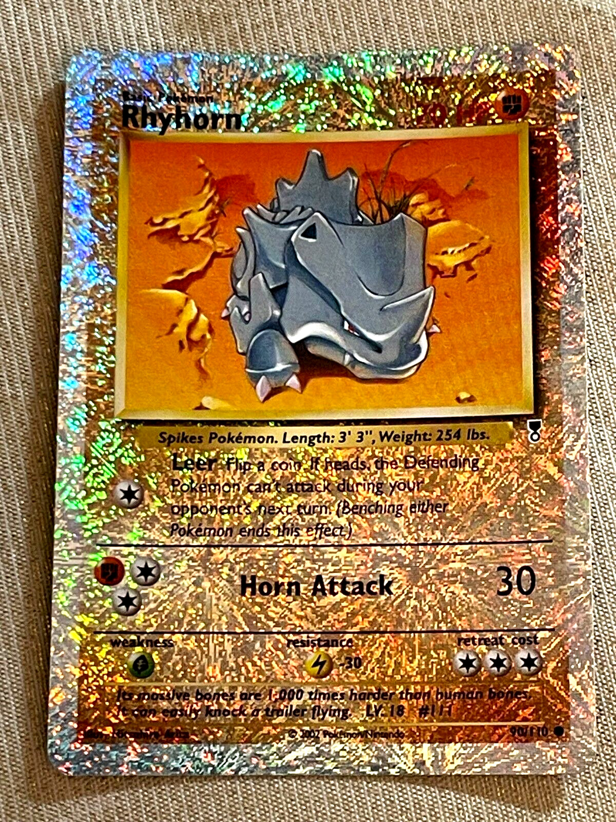 RHYHORN 90/110 Legendary Collection REVERSE HOLO / NM / Pokemon Card