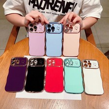 For iPhone 16 Pro 15 14 13 12 11 Wave Frame Curly Shape Soft TPU Bumper Case