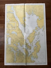 Vintage 1966 Calais to West Quoddy Head Maine Nautical Map Chart - 48” x 32”