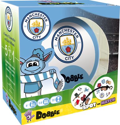 Asmodee , Dobble Manchester City, Card Game, Ages 6+, 2-8 Players, 15 Minutes Pl